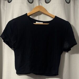 Aritzia Babaton Black Crop Top